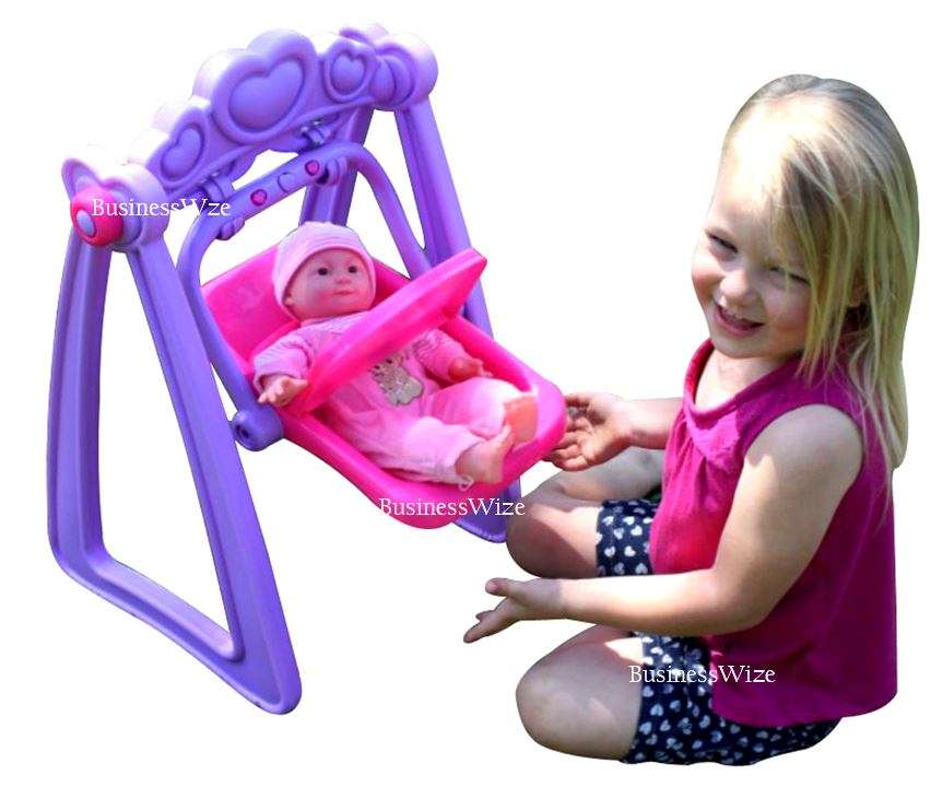 Cute Crying Baby Doll in Swing & Detachable Car Seat With Music & Lights