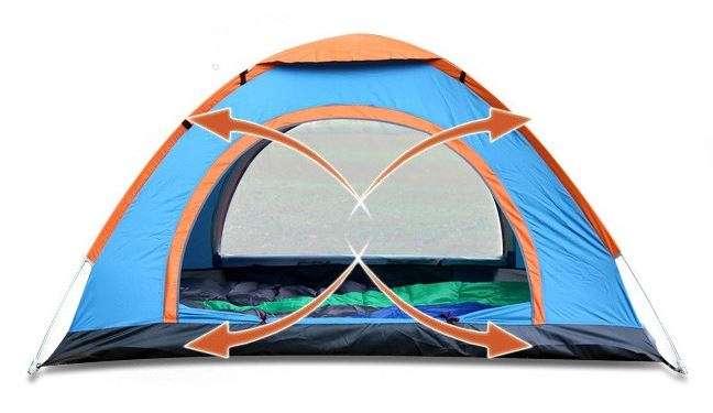 2 Man Tent in Zipper Bag - Lightweight & Easy to Install (200 X 150 X 110 cm)