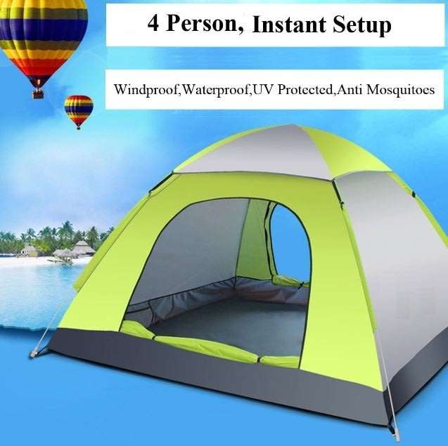 4 Man Tent in Zipper Bag - Lightweight & Easy to Install (200 X 220 X 135 cm)