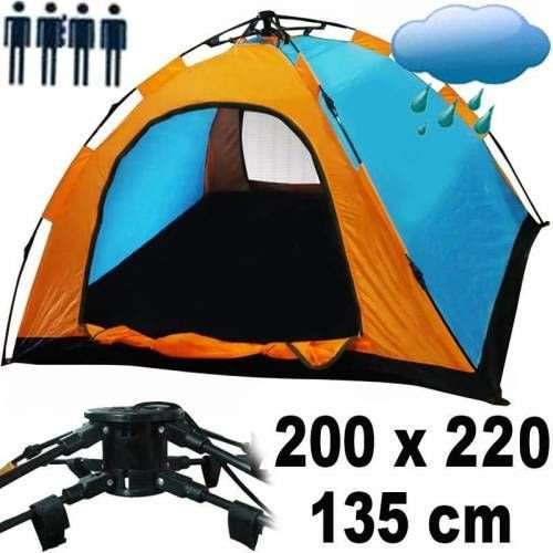 4 Man Tent in Zipper Bag - Lightweight & Easy to Install (200 X 220 X 135 cm)