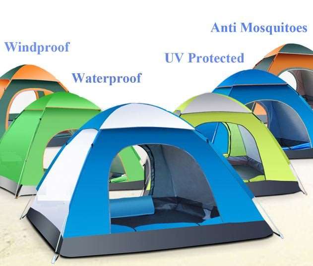 4 Man Tent in Zipper Bag - Lightweight & Easy to Install (200 X 220 X 135 cm)