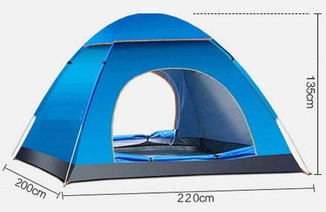 4 Man Tent in Zipper Bag - Lightweight & Easy to Install (200 X 220 X 135 cm)