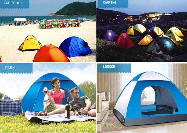 4 Man Tent in Zipper Bag - Lightweight & Easy to Install (200 X 220 X 135 cm)