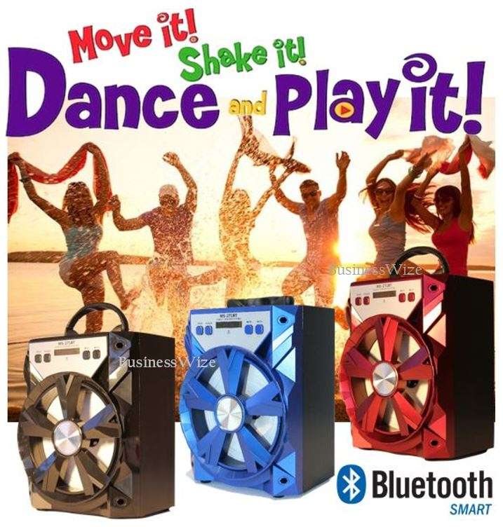 Wooden Bluetooth Multimedia Radio With X-Bass Speaker - USB/TF/AUX/MIC/ - LED Display