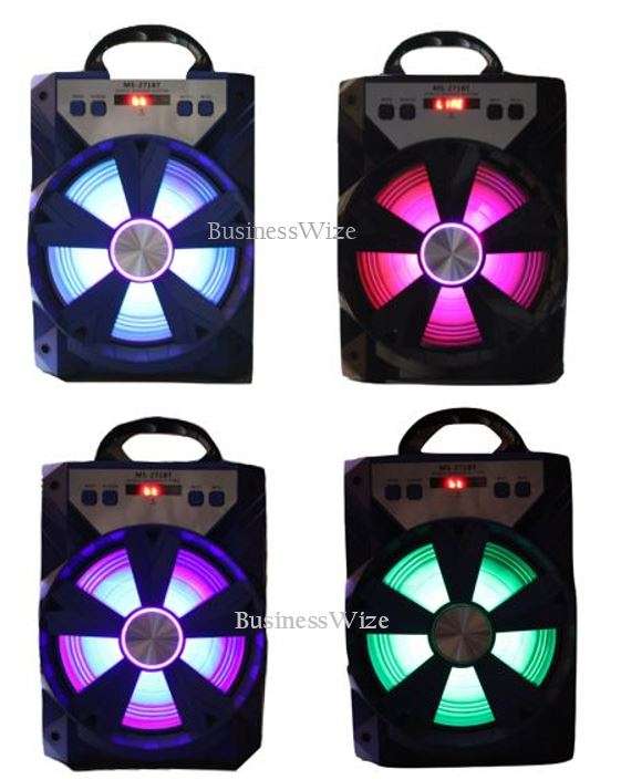 Wooden Bluetooth Multimedia Radio With X-Bass Speaker - USB/TF/AUX/MIC/ FM Radio & LED Display