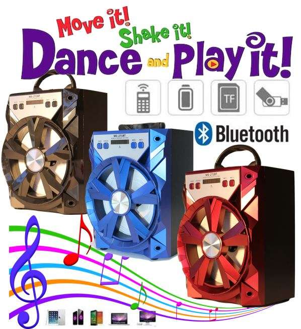 Wooden Bluetooth Multimedia Radio With X-Bass Speaker - USB/TF/AUX/MIC/ FM Radio & LED Display