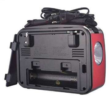 SD/USB/TF MP3 Player - AM/FM Radio, Build in X-Bass Speaker, Flash Light & Rechargeable Battery