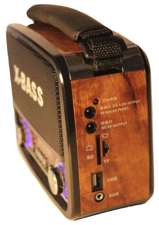 SD/USB/TF MP3 Player - AM/FM Radio, Build in X-Bass Speaker, Flash Light & Rechargeable Battery