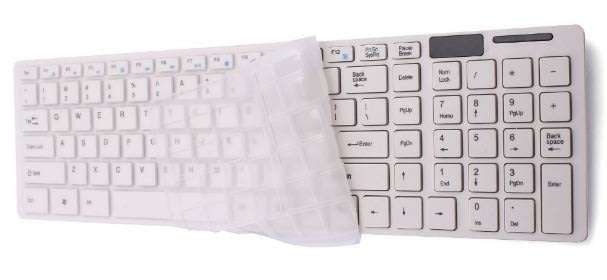 Super Slim 2.4 Ghz Wireless Keyboard, Mouse, Silicone Protective Skin & USB Receiver Combo White