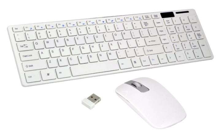 Super Slim 2.4 Ghz Wireless Keyboard, Mouse, Silicone Protective Skin & USB Receiver Combo White