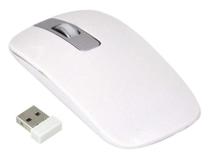 Super Slim 2.4 Ghz Wireless Keyboard, Mouse, Silicone Protective Skin & USB Receiver Combo White