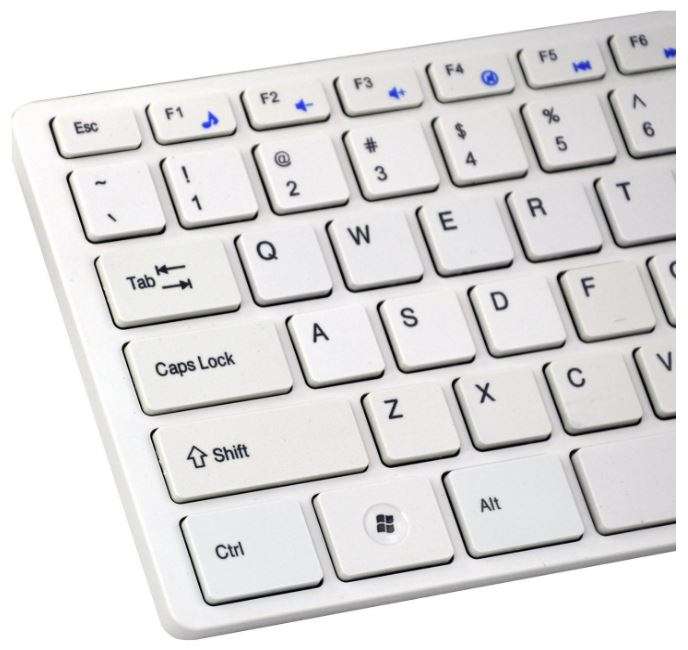 Super Slim 2.4 Ghz Wireless Keyboard, Mouse, Silicone Protective Skin & USB Receiver Combo White