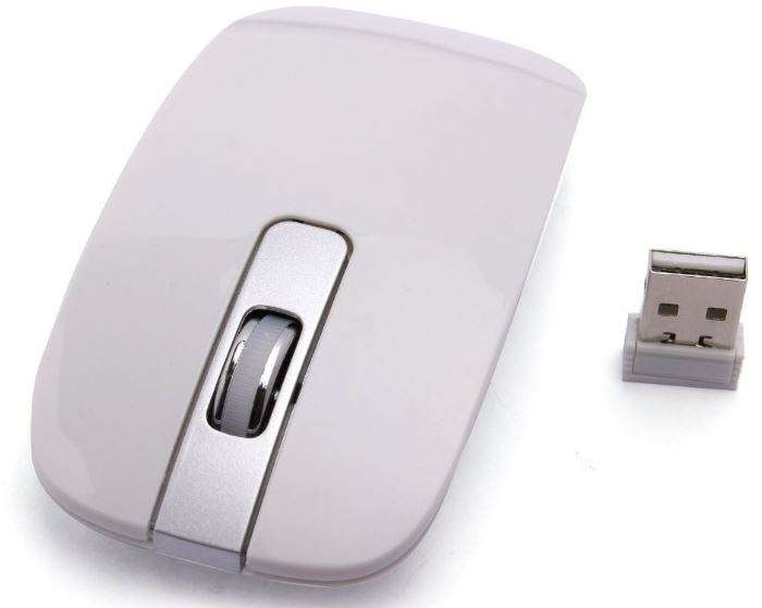 Super Slim 2.4 Ghz Wireless Keyboard, Mouse, Silicone Protective Skin & USB Receiver Combo White