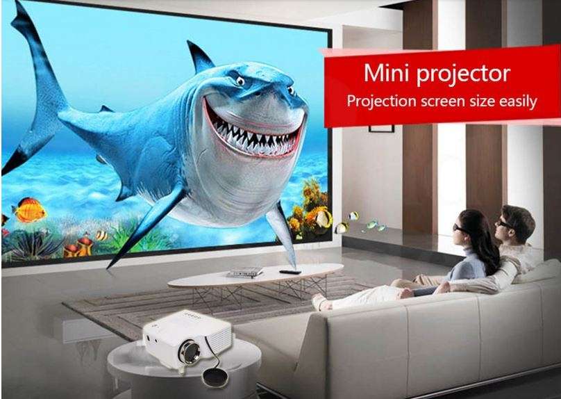 HD 1080P LED Multimedia Projector & Home Theater Cinema & Remote - AV, TV, VGA, HDMI, USB, SD, WTC