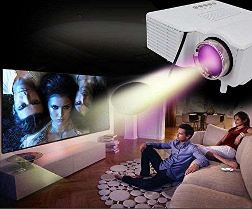 HD 1080P LED Multimedia Projector & Home Theater Cinema & Remote - AV, TV, VGA, HDMI, USB, SD, WTC