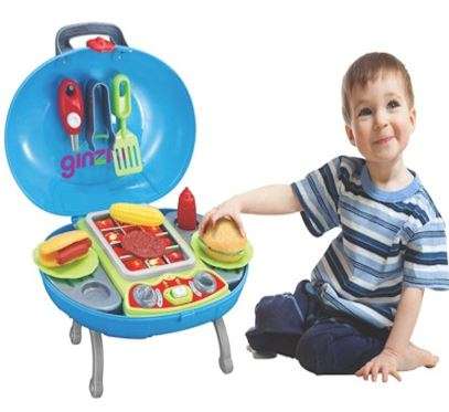 Simulation BBQ Grill Braai Play Set With Light & Sound - Easy-to-carry Case