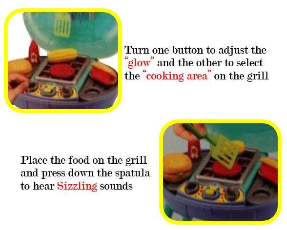 Simulation BBQ Grill Braai Play Set With Light & Sound - Easy-to-carry Case