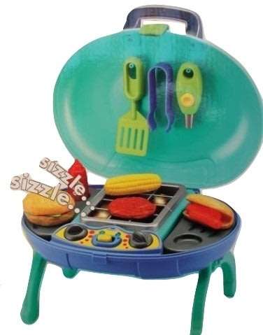 Simulation BBQ Grill Braai Play Set With Light & Sound - Easy-to-carry Case
