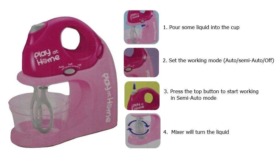 Real Working Blender, Mixer & Toaster Play Set With Accessories