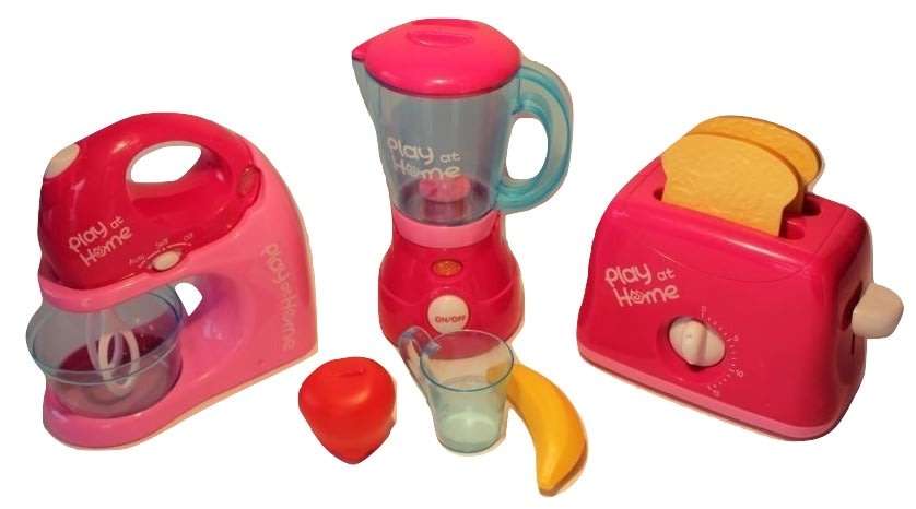 Real Working Blender, Mixer & Toaster Play Set With Accessories