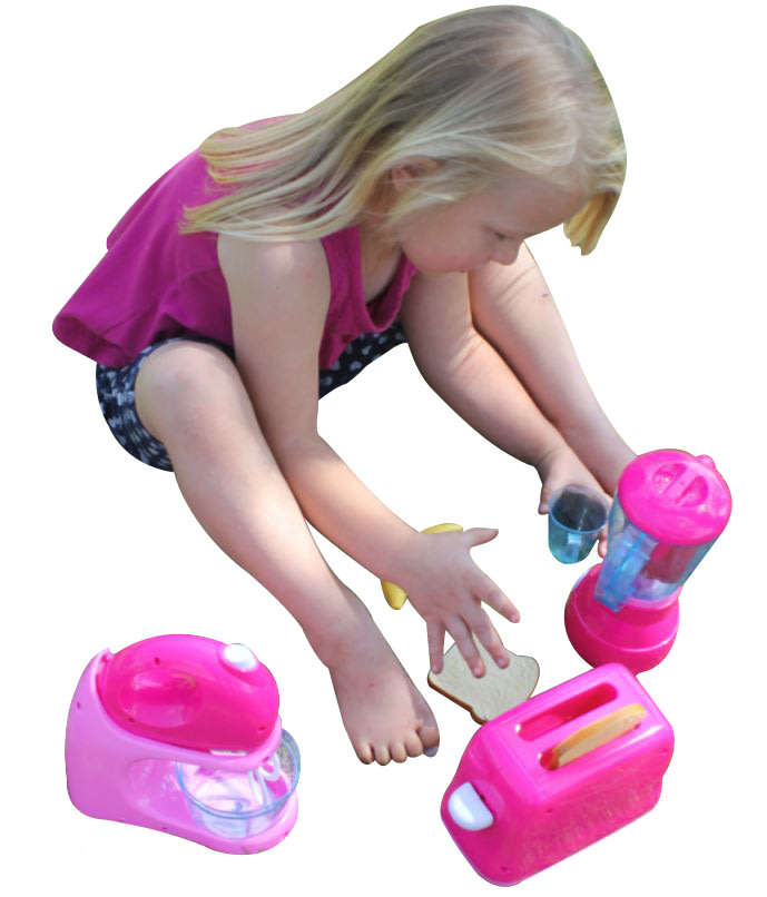 Real Working Blender, Mixer & Toaster Play Set With Accessories