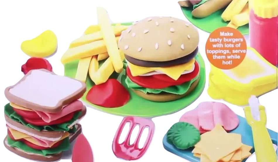 Hamburger Workshop Dough Set - Designed to Develop Creativity, Imagination & Hands-on Skills