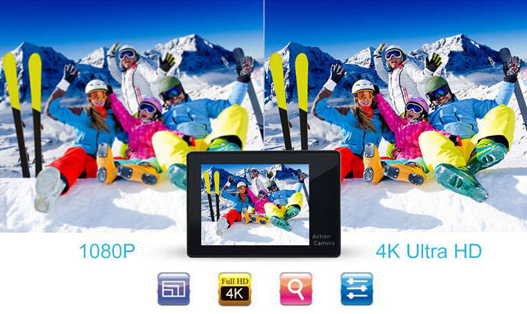 4K Ultra HD WIFI Action Sport DVR & Camera With REMOTE- HDMI, Waterproof, 170 Degree & More