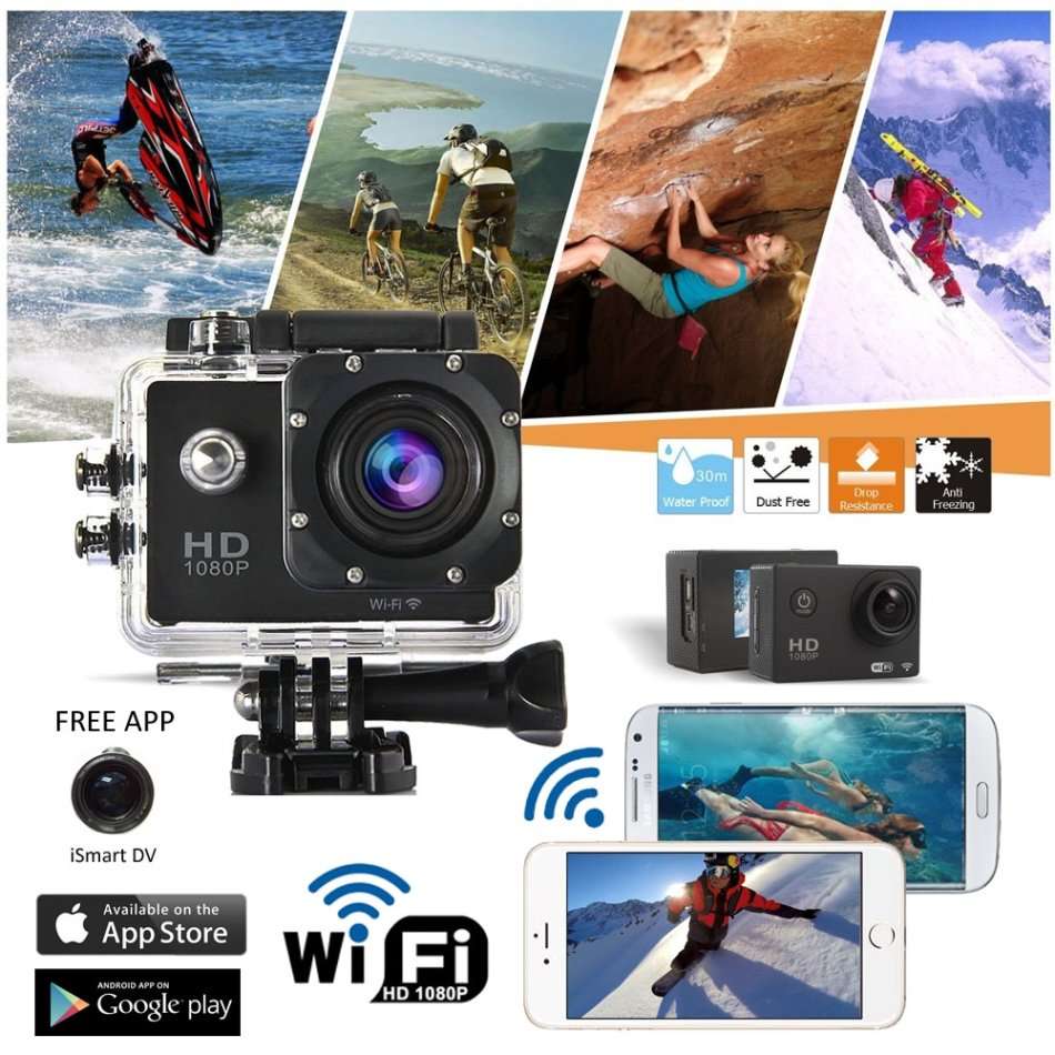 4K Ultra HD WIFI Action Sport DVR & Camera With REMOTE- HDMI, Waterproof, 170 Degree & More