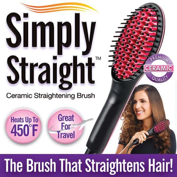 Simply Straight Ceramic Straightening Brush - Perfectly straight hair fast & easy