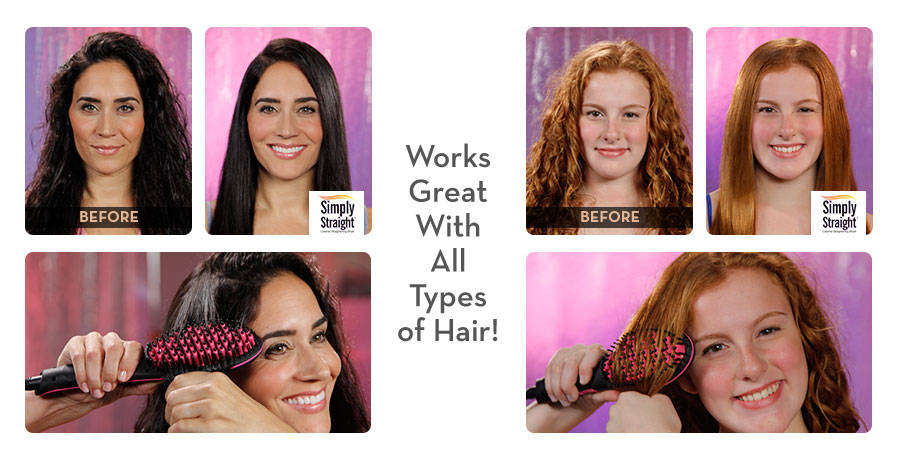 Simply Straight Ceramic Straightening Brush - Perfectly straight hair fast & easy