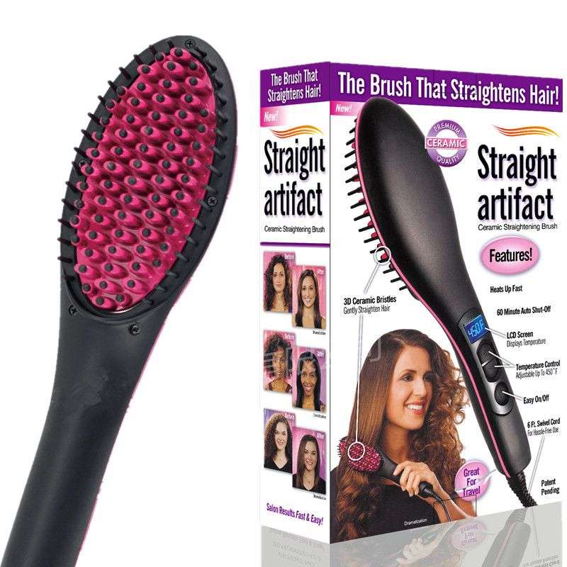 Simply Straight Ceramic Straightening Brush - Perfectly straight hair fast & easy