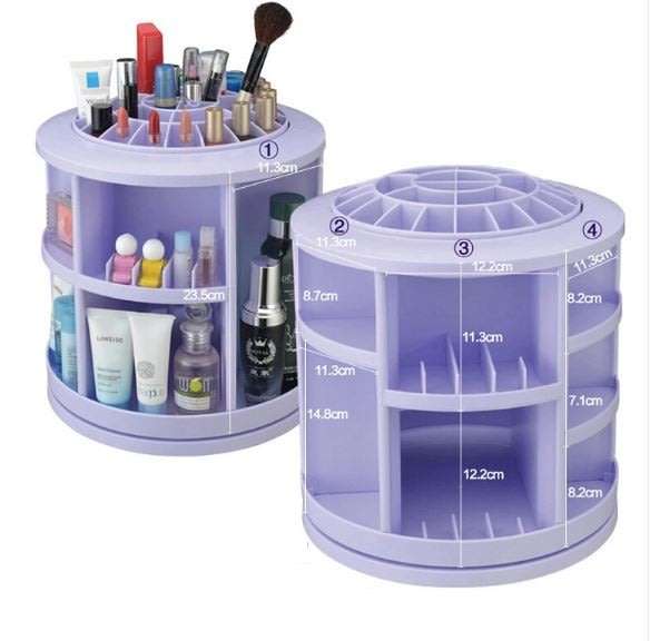 360 Degree Rotating Cosmetic Storage Display Box with 7 adjustable layers