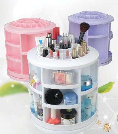 360 Degree Rotating Cosmetic Storage Display Box with 7 adjustable layers