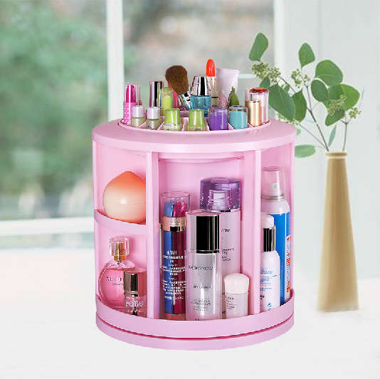 360 Degree Rotating Cosmetic Storage Display Box with 7 adjustable layers