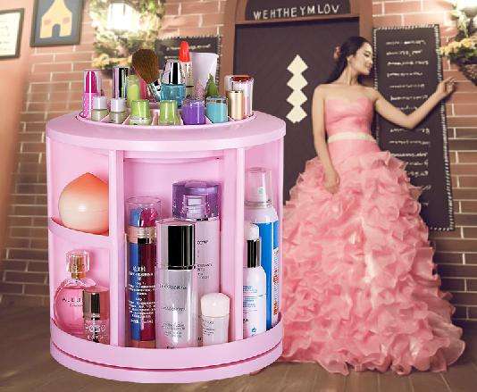 360 Degree Rotating Cosmetic Storage Display Box with 7 adjustable layers