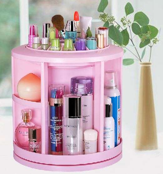 360 Degree Rotating Cosmetic Storage Display Box with 7 adjustable layers