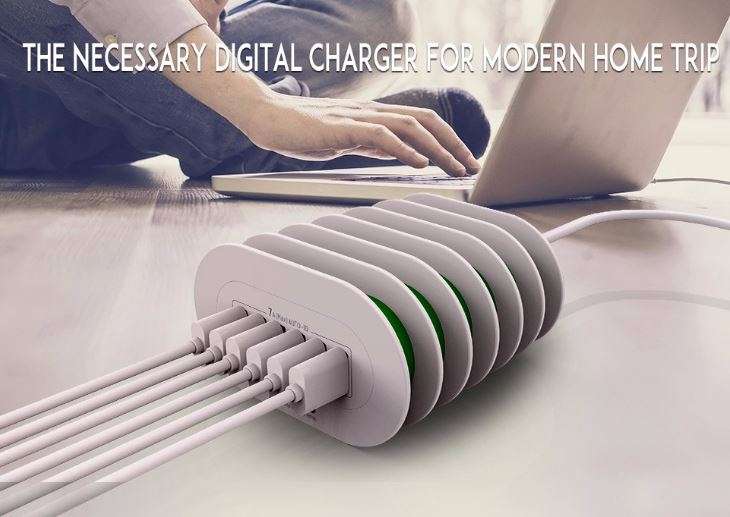 LDNIO Compact and Portable 6 USB Fast Charger for IOS and Android