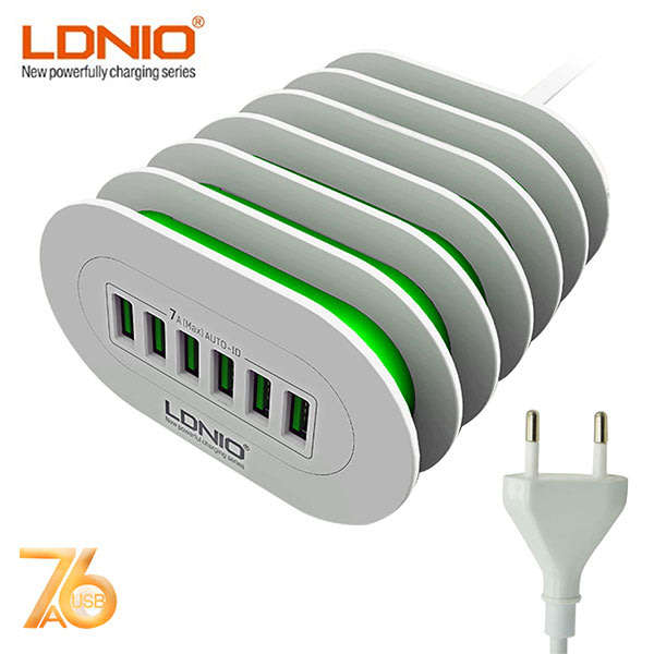 LDNIO Compact and Portable 6 USB Fast Charger for IOS and Android