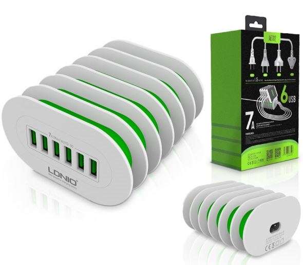 LDNIO Compact and Portable 6 USB Fast Charger for IOS and Android