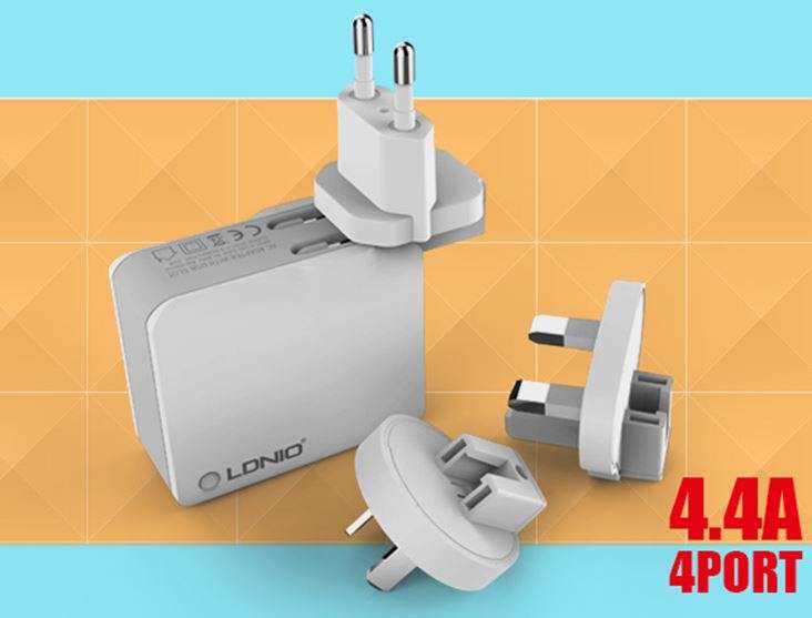 LDNIO Original 4 USB Multi Ports 4.4A Fast Charger