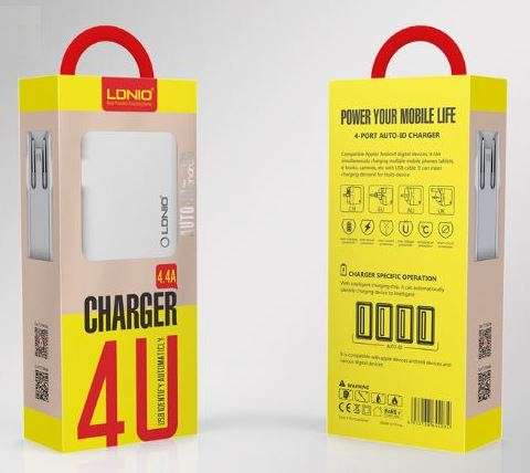 LDNIO Original 4 USB Multi Ports 4.4A Fast Charger