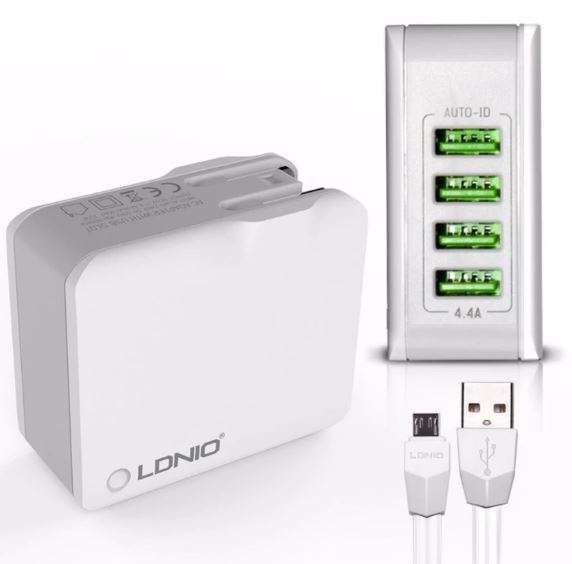 LDNIO Original 4 USB Multi Ports 4.4A Fast Charger