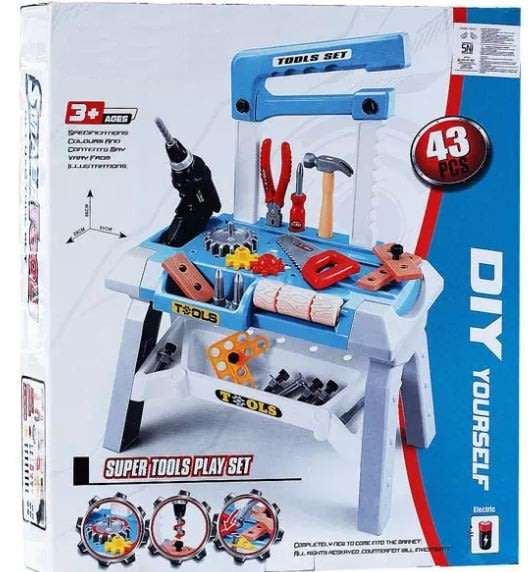 This Smart Tools Toy Workbench includes all the tools you need to build right alongside Dad