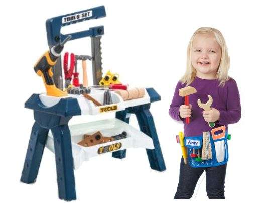 This Smart Tools Toy Workbench includes all the tools you need to build right alongside Dad