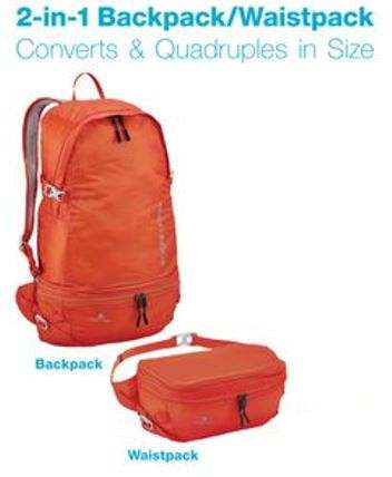2 in 1 Back Pack - A Full-sized Waist Pack that Converts in a full-sized back pack
