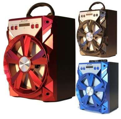 Wooden Bluetooth Multimedia Radio With X-Bass Speaker - USB/TF/AUX/MIC/ FM Radio & LED Display