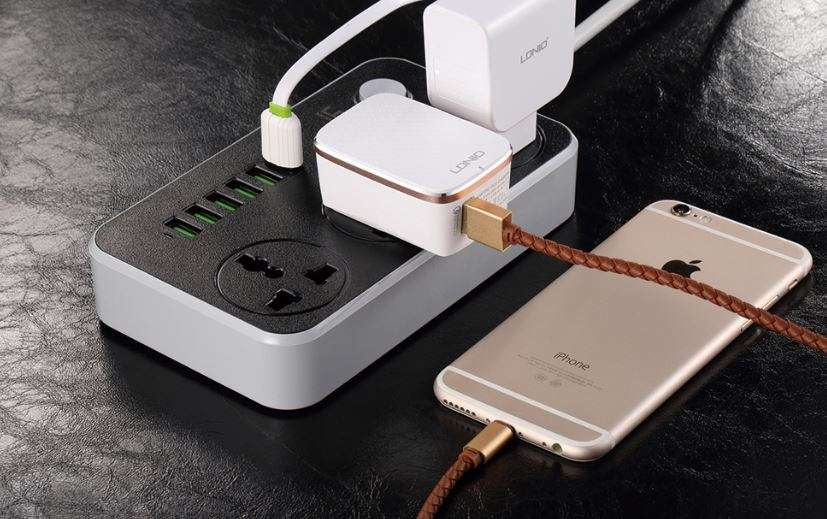 LDNIO 3.4A Power Strip Charger with 3 Power Sockets & 6 USB Charging Ports - Multi Adapter Smart USB