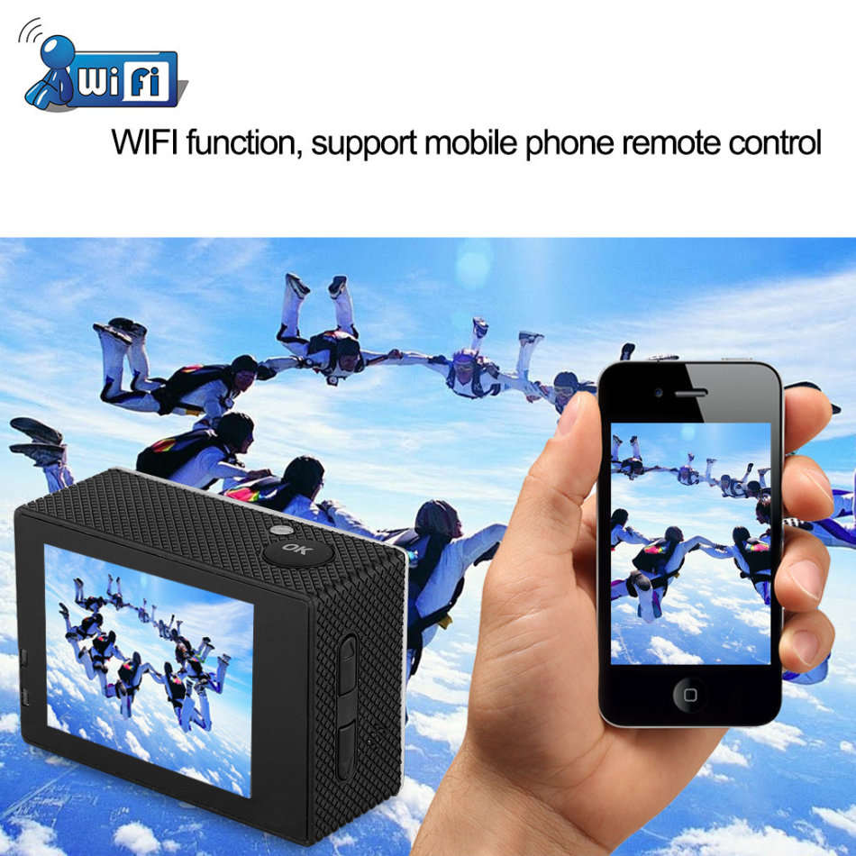 4K Ultra HD WIFI Action Sport DVR & Camera With REMOTE- HDMI, Waterproof, 170 Degree & More
