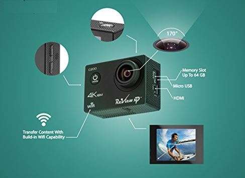 4K Ultra HD WIFI Action Sport DVR & Camera With REMOTE- HDMI, Waterproof, 170 Degree & More