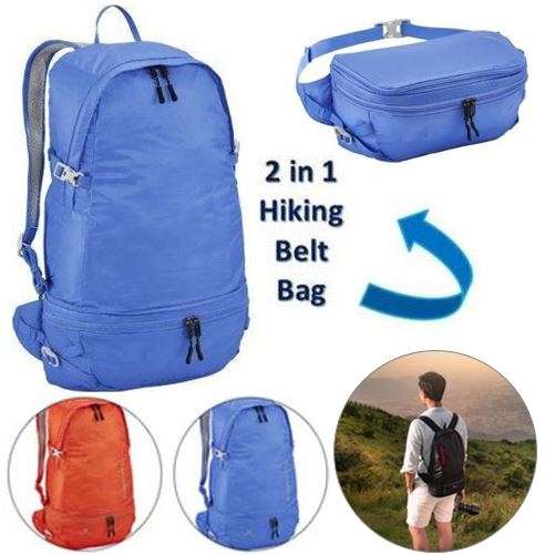 2 in 1 Back Pack - A Full-sized Waist Pack that Converts in a full-sized back pack
